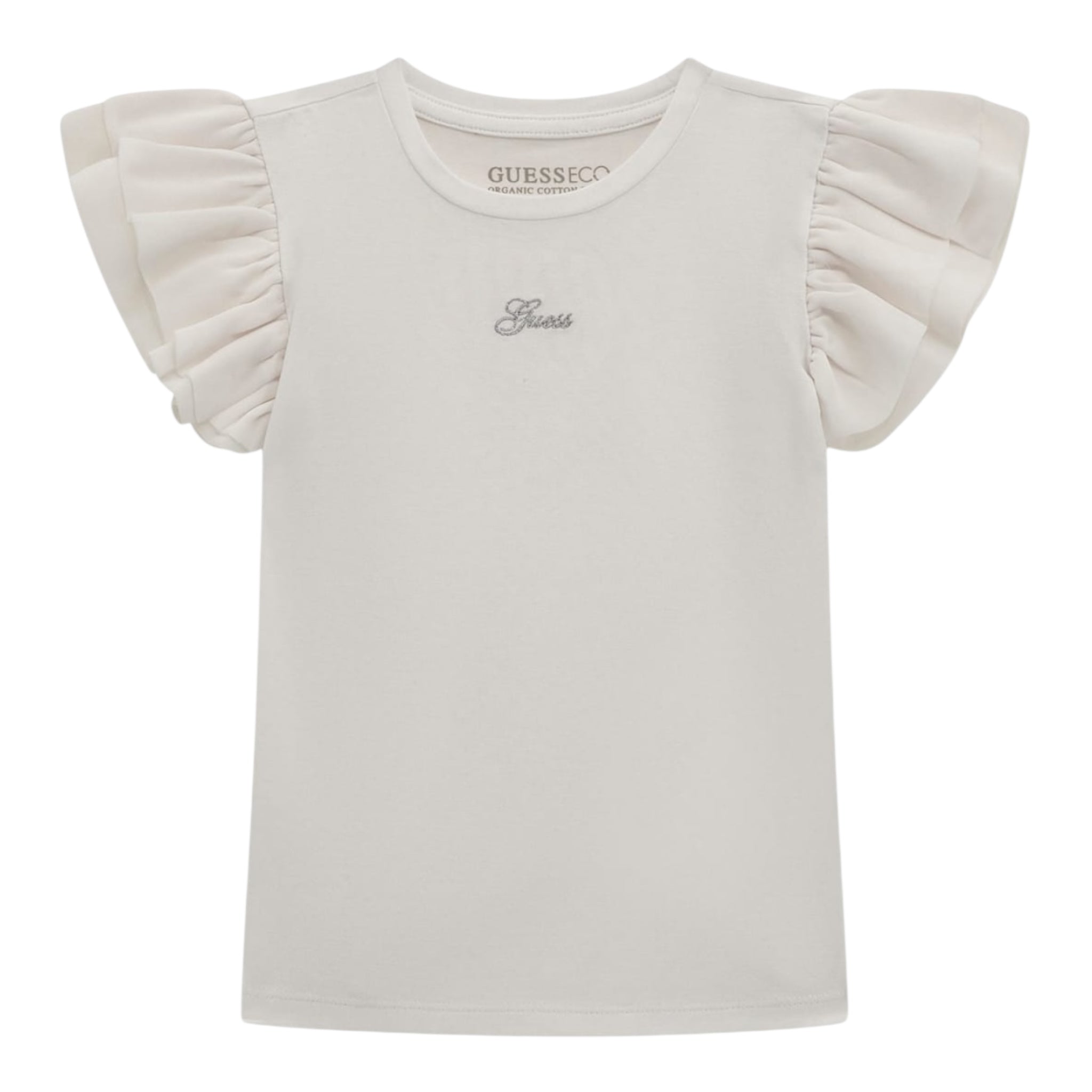 Guess T-Shirt Tinta Unita con Tulle per Neonata K5RI22K6YW4X BIANCO GUESS 
