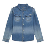 Guess Camicia In Denim Tinta Unita Manica Lunga per Bambino L5RH05D5K80 AZZURRO GUESS 