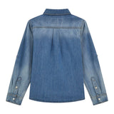 Guess Camicia In Denim Tinta Unita Manica Lunga per Bambino L5RH05D5K80 AZZURRO GUESS 