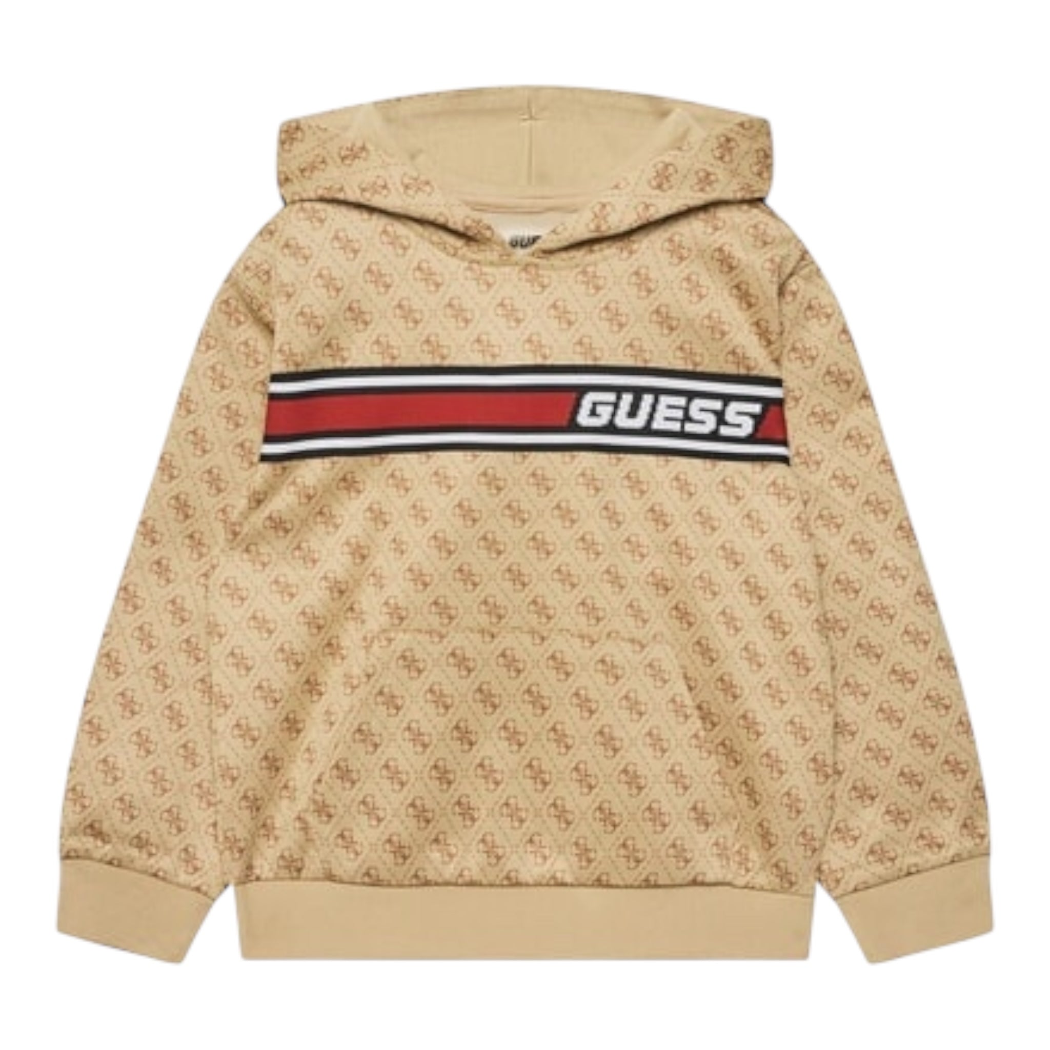 Guess Felpa Tinta Unita con Cappuccio E Fantasia per Bambino L5RQ24FL04Q BEIGE GUESS 