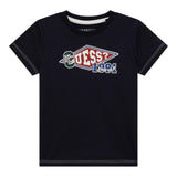 Guess T-Shirt Girocollo Tinta Unita con Stampa per Neonato N4RI11K8HM4 BLU GUESS 