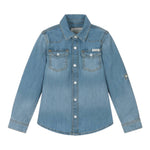 Guess Camicia Manica Lunga In Denim per Neonato N5RH05D5K80X AZZURRO GUESS 