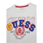 Guess T-Shirt Girocollo Tinta Unita con Stampa per Bambino N5RI00K8HM4JX BIANCO GUESS 