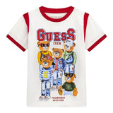 Guess T-Shirt Girocollo Stampa Fantasia per Neonato N5RI04K8HM4 BIANCO GUESS 