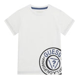 Guess T-Shirt Girocollo Tinta Unita con Stampa per Neonato N5RI15K8HM4N BIANCO GUESS 