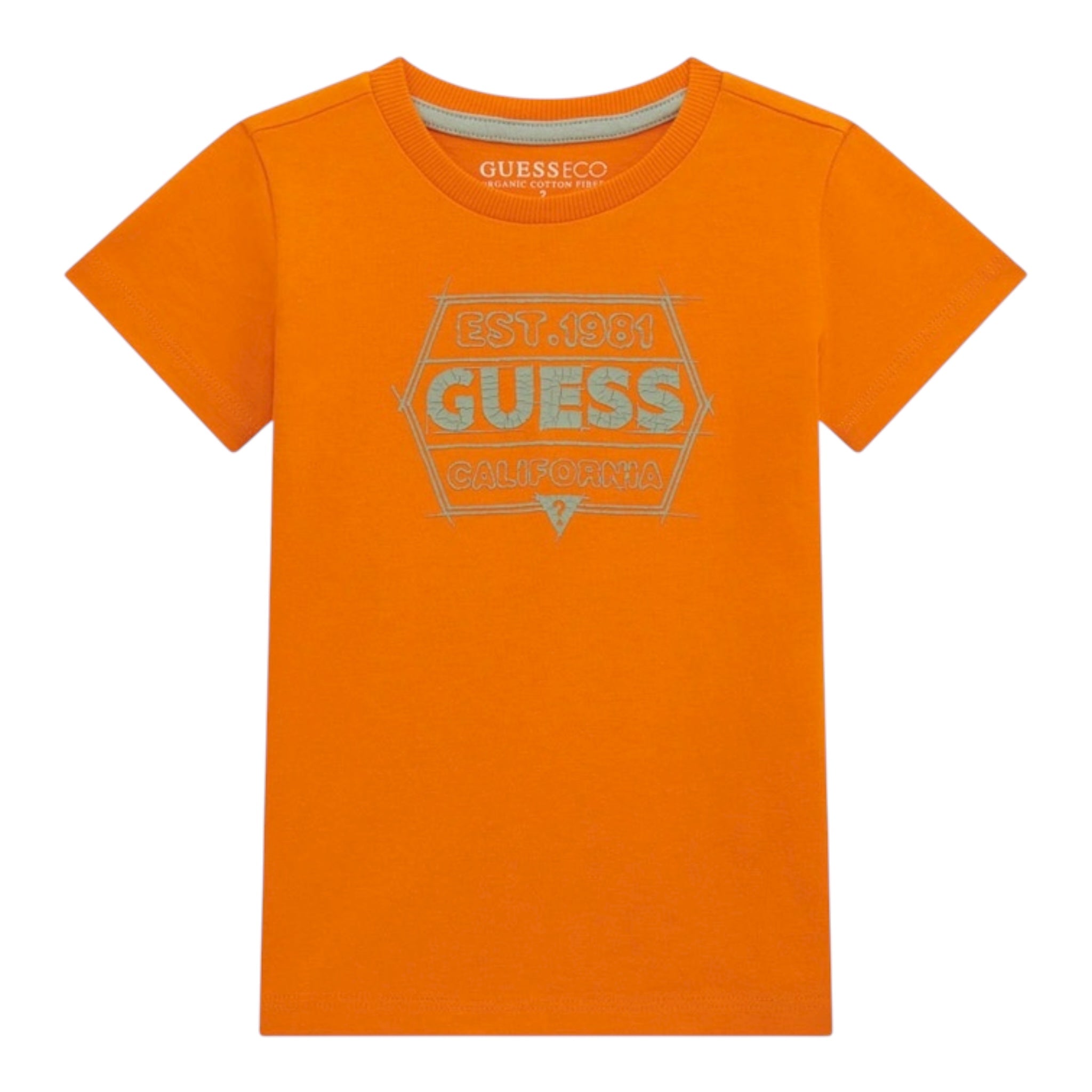 Guess T-Shirt Girocollo Tinta Unita con Stampa per Neonato N5RI25K8HM4N ARANCIONE GUESS 