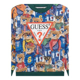 Guess Felpa Tinta Unita Girocollo con Stampa Orsi per Neonato N5RQ03KA6R4X VERDE GUESS 