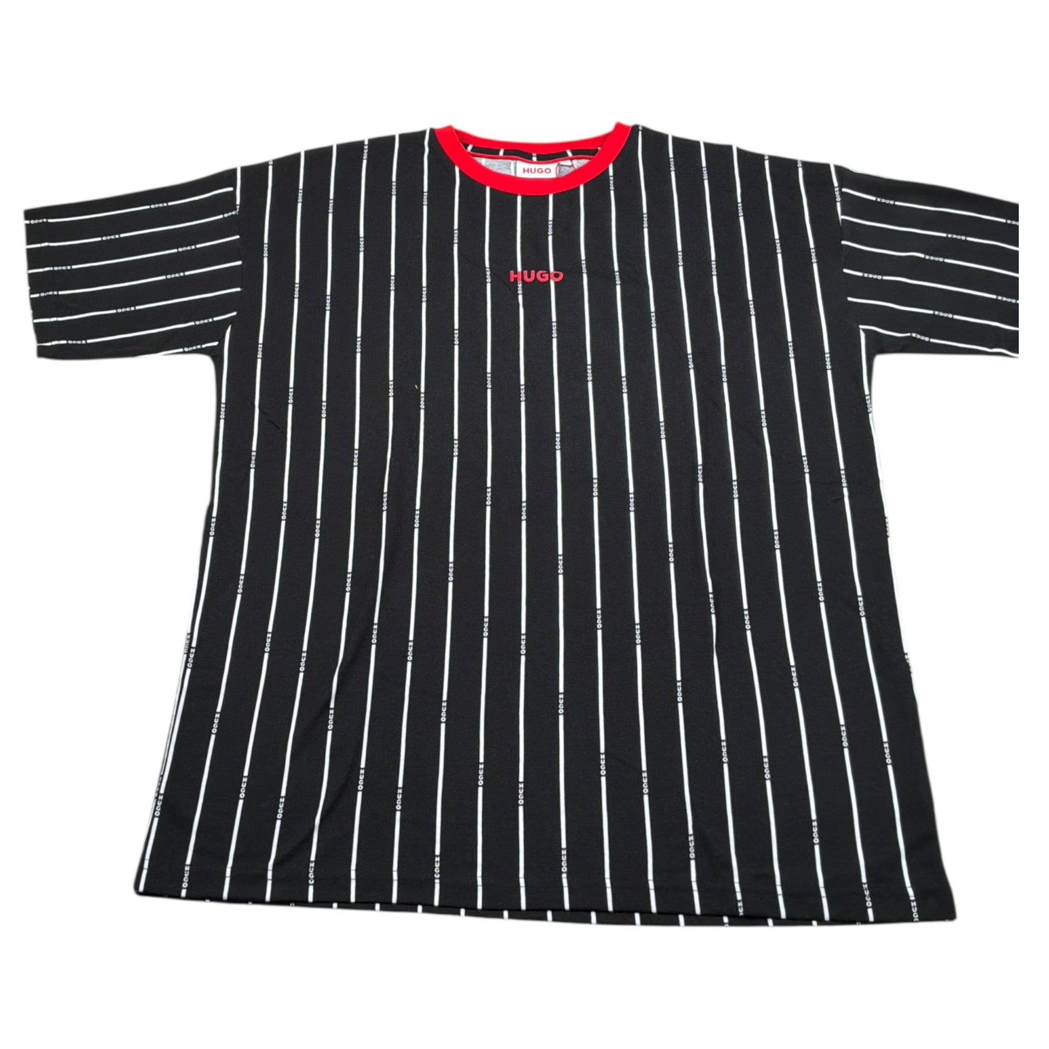 Hugo  T-Shirt tinta unita con Fantasia A Righe Nero per Bambino G00013 NERO HUGO 