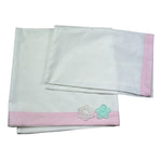 I Delfi Set Lenzuole Tinta Unita con Ricami per Neonata 25P5142 BIANCO I DELFI 