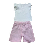 I Delfi Completo 2 Pezzi Canotta-Short per Neonata 25P5155 BIANCO/ROSA I DELFI 