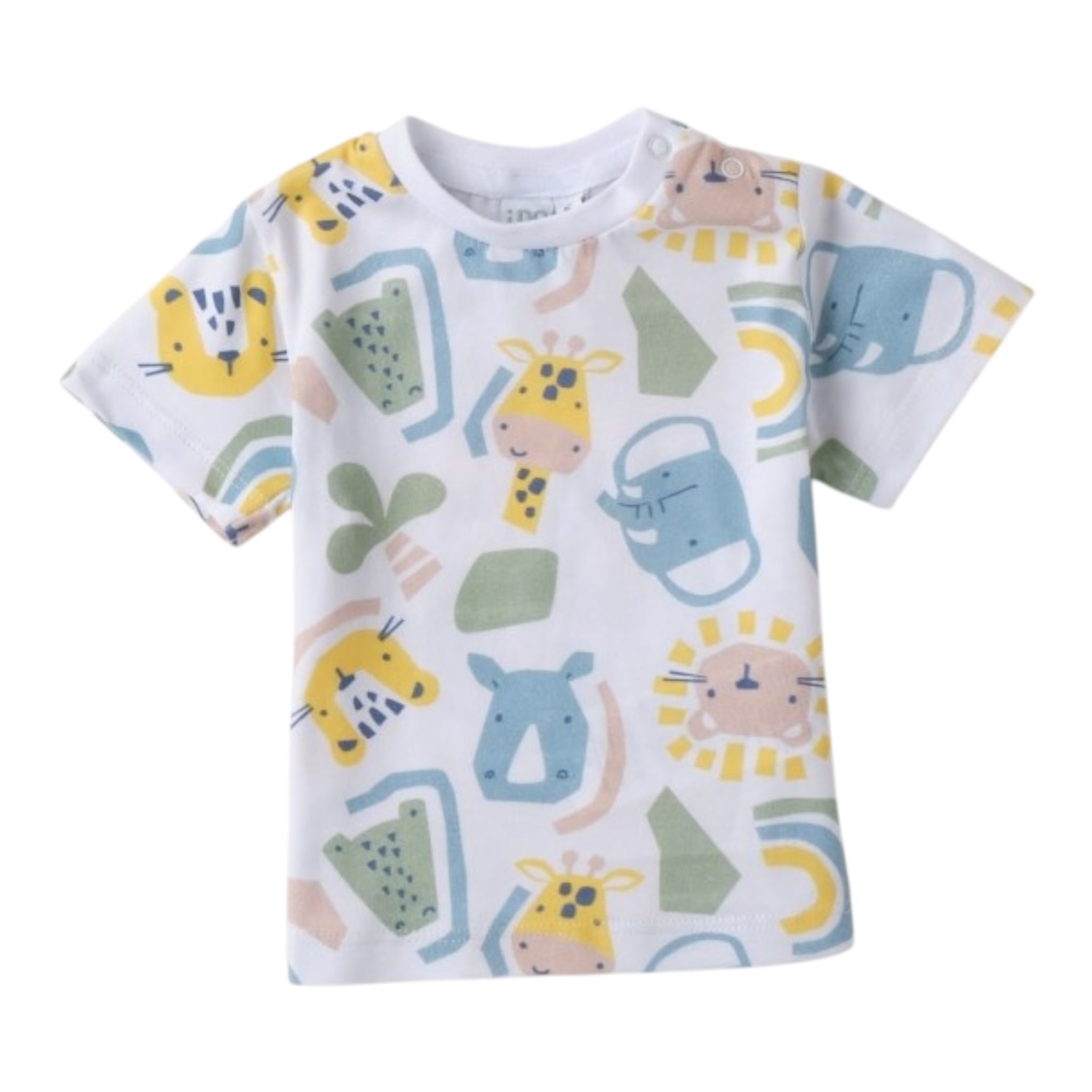 I Do T-Shirt Girocollo Tinta Unita con Stampa per Neonato 4B168 BIANCO I DO 