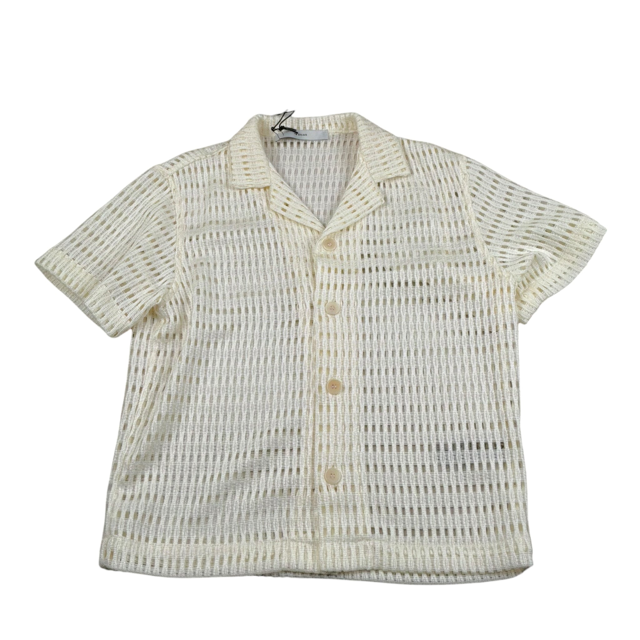 I'M Brian Camicia Mezza Manica Tinta Unita Traforata per Bambino CA3279J PANNA I'M BRIAN 
