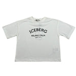 Iceberg T-Shirt Girocollo Tinta Unita con Stampa per Bambina TSICE5150JX BIANCO ICEBERG 