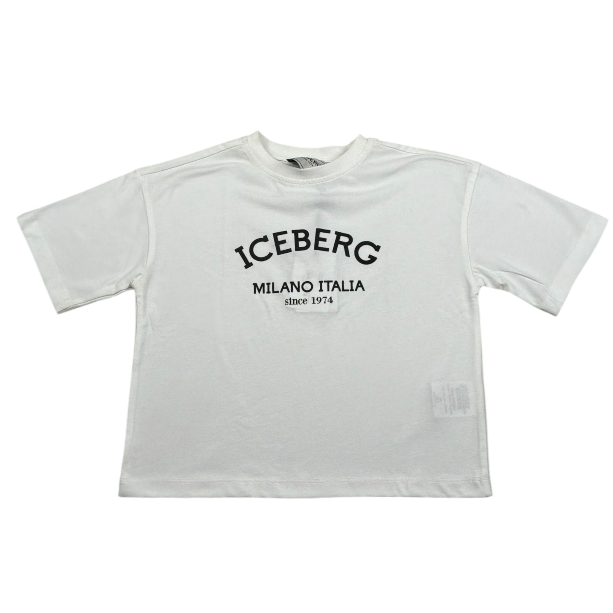 Iceberg T-Shirt Girocollo Tinta Unita con Stampa per Bambina TSICE5150JX BIANCO ICEBERG 