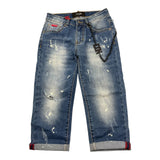 Icon Jeans Tinta Unita con Girovita Regolabile per Bambino IBDT00450 BLU ICON 