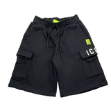 Icon Bermuda Tinta Unita con Stampa per Bambino IBSH00689 NERO ICON 