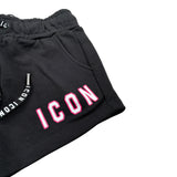 Icon Short tinta unita con Logo Nero per Bambina IJG072 NERO ICON 