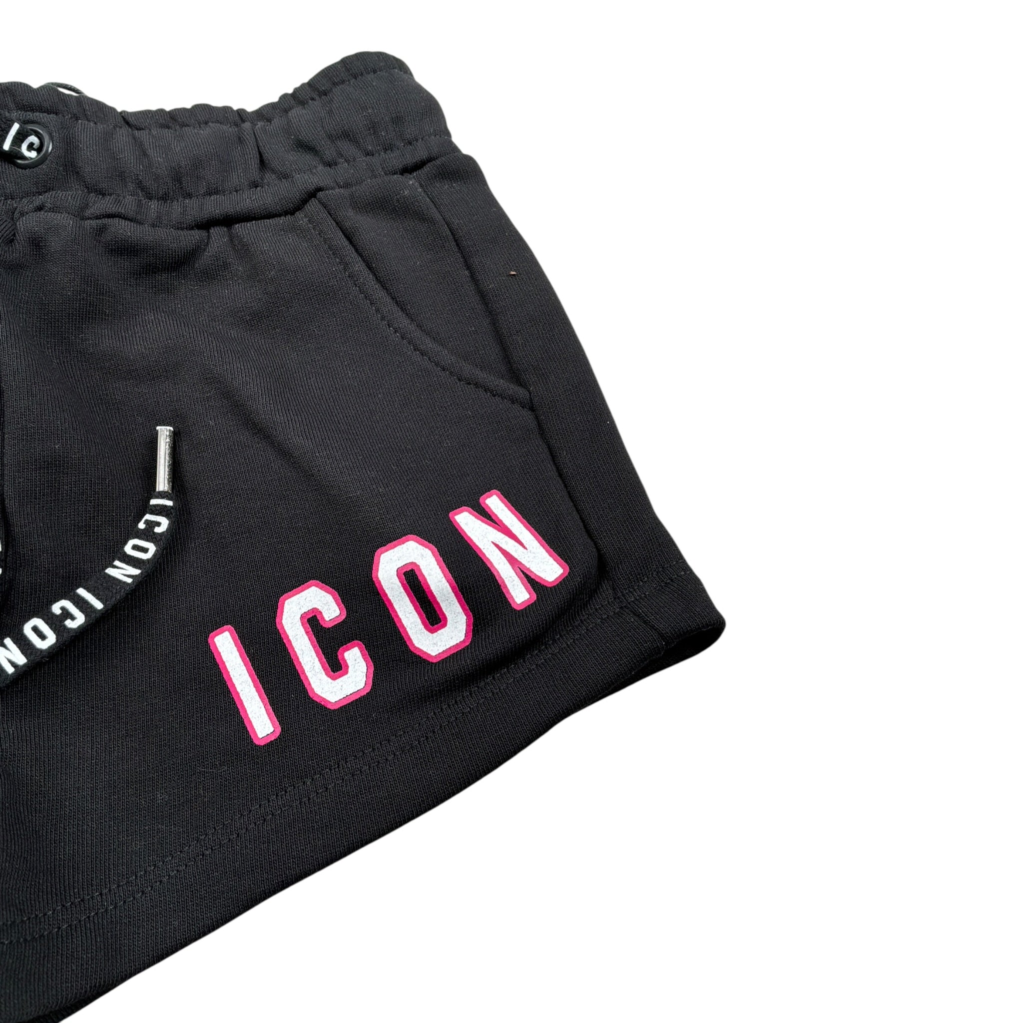 Icon Short tinta unita con Logo Nero per Bambina IJG072 NERO ICON 