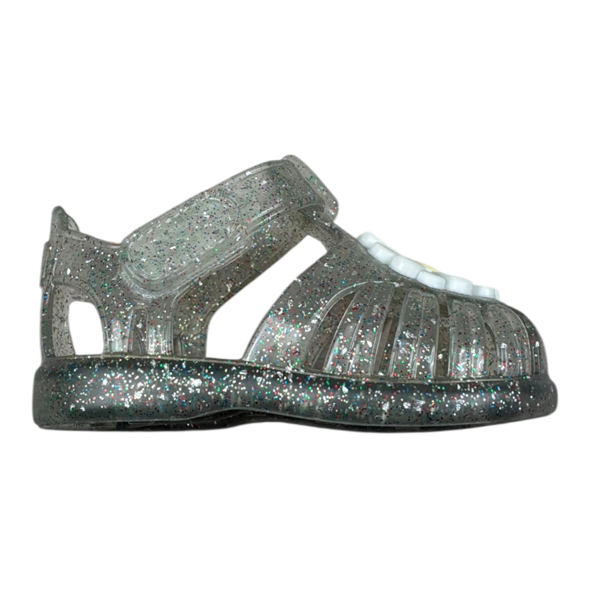 Igor Sandalo In Gomma Tinta Unita con Glitter per Neonata S10341 GRIGIO IGOR 