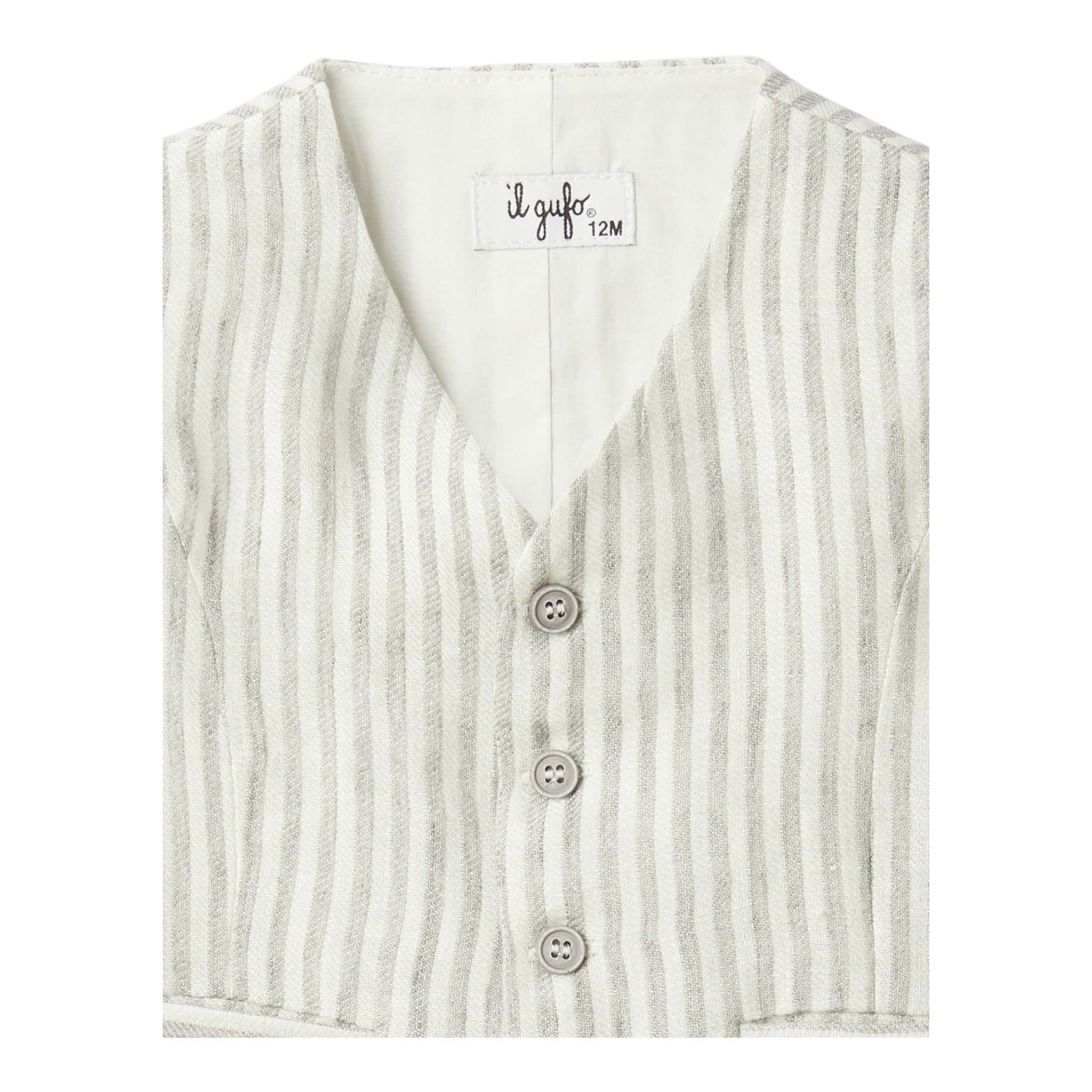 Il Gufo Gilet Fantasia A Righe per Neonato P25GI005L1018 BIANCO/BEIGE IL GUFO 