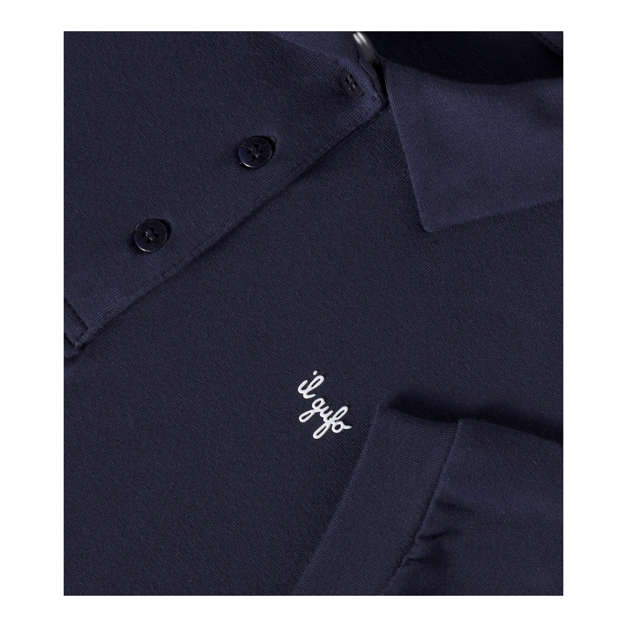 Il Gufo Polo Mezza Manica Tinta Unita Modello Crop per Neonata P25PC095MF032N BLU IL GUFO 