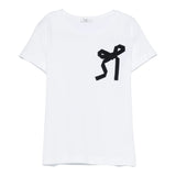 Il Gufo T-Shirt Girocollo Tinta Unita con Ricamo per Neonata P25TS476MF032N BIANCO IL GUFO 