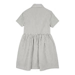 Il Gufo Abito Mezza Manica Tinta Unita con Fantasia A Righe per Bambina P25VM780C1080 BIANCO IL GUFO 