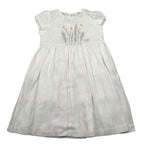 Il Gufo Abito Mezza Manica Tinta Unita con Ricami per Bambina P25VW788L0002J BIANCO IL GUFO 
