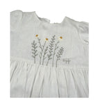 Il Gufo Abito Mezza Manica Tinta Unita con Ricami per Bambina P25VW788L0002J BIANCO IL GUFO 