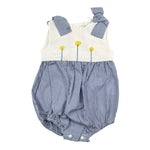 Ilfarobimbi Pagliaccett Bicolore con Fantasia A Righe per Neonata GELSOMINO BIANCO/BLU ILFAROBIMBI 