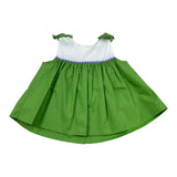 Ilfarobimbi Top Bicolore Giromanica con Fiocchi Verde per Neonata IFB50175X VERDE ILFAROBIMBI 