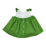 Ilfarobimbi Top Bicolore Giromanica con Fiocchi Verde per Neonata IFB50175X VERDE ILFAROBIMBI 