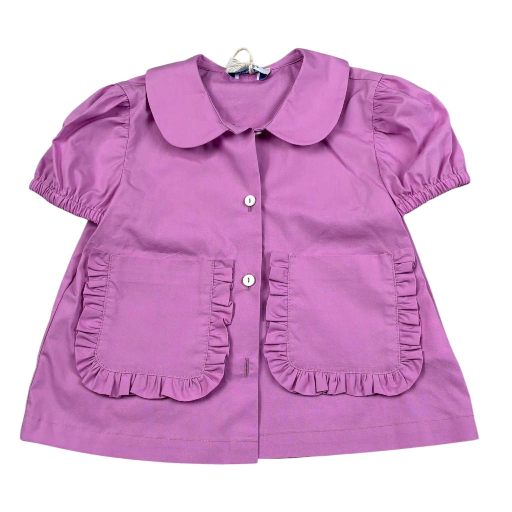 Ilfarobimbi Abito tinta unita con Colletto Magenta per Neonata IFB50184 MAGENTA ILFAROBIMBI 