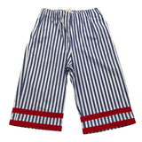 Ilfarobimbi Pantalone Bicolore con Fantasia A Righe  per Neonata IFB50474 BIANCO/AZZURRO ILFAROBIMBI 