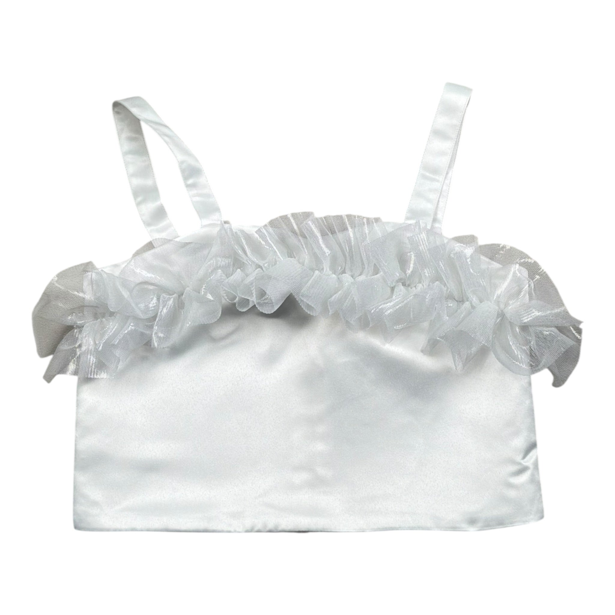 Illiana Top Tinta Unita con Rouches per Bambina 566 BIANCO ILLIANA 
