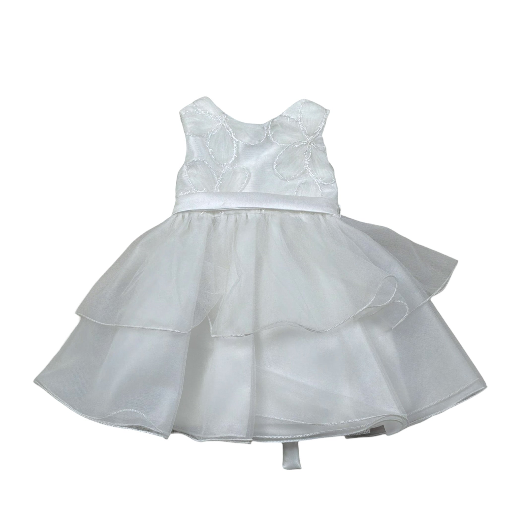 Isabel & Martinez Abito Cerimonia Tinta Unita con Tulle per Neonata IM23B36N BIANCO ISABEL & MARTINEZ 