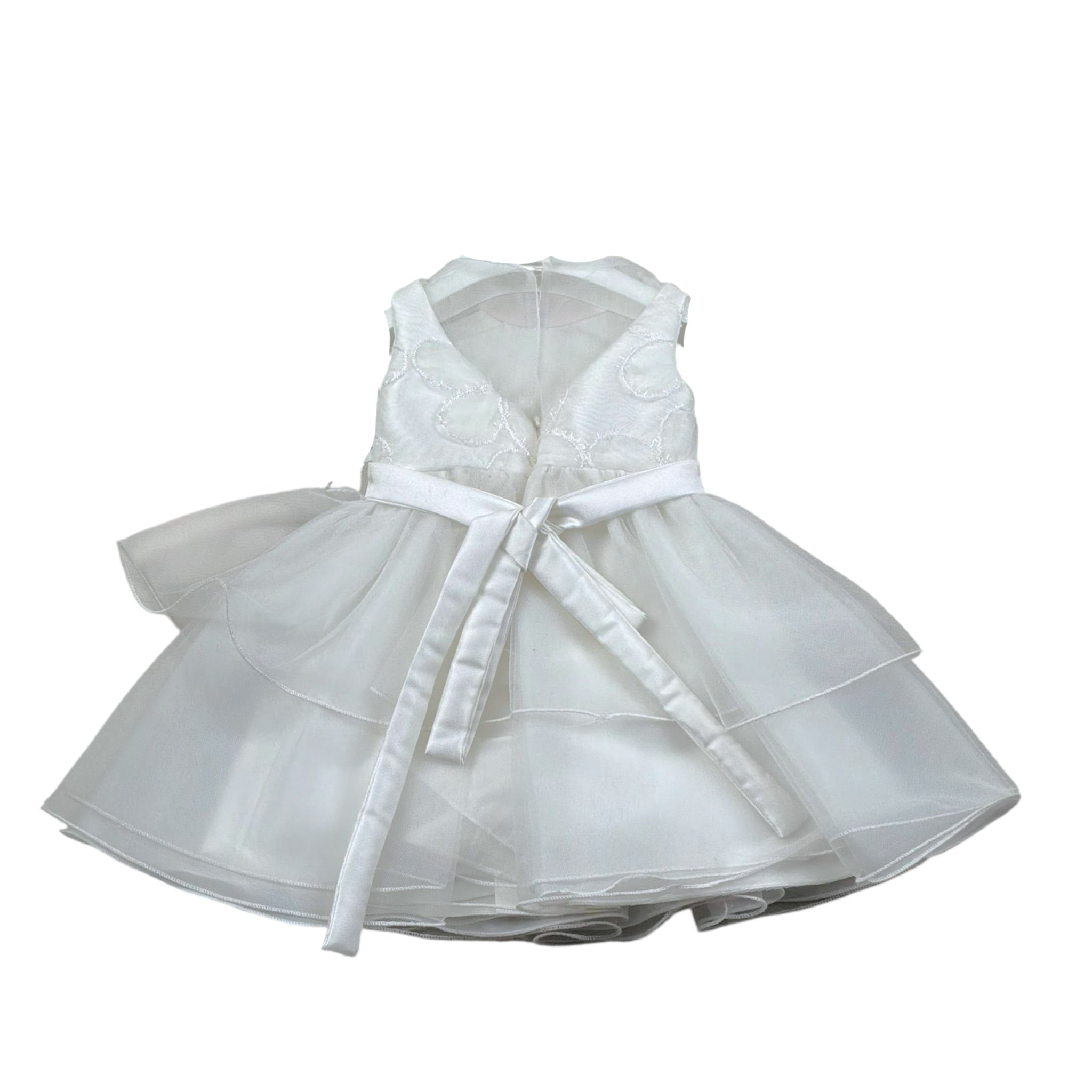 Isabel & Martinez Abito Cerimonia Tinta Unita con Tulle per Neonata IM23B36N BIANCO ISABEL & MARTINEZ 