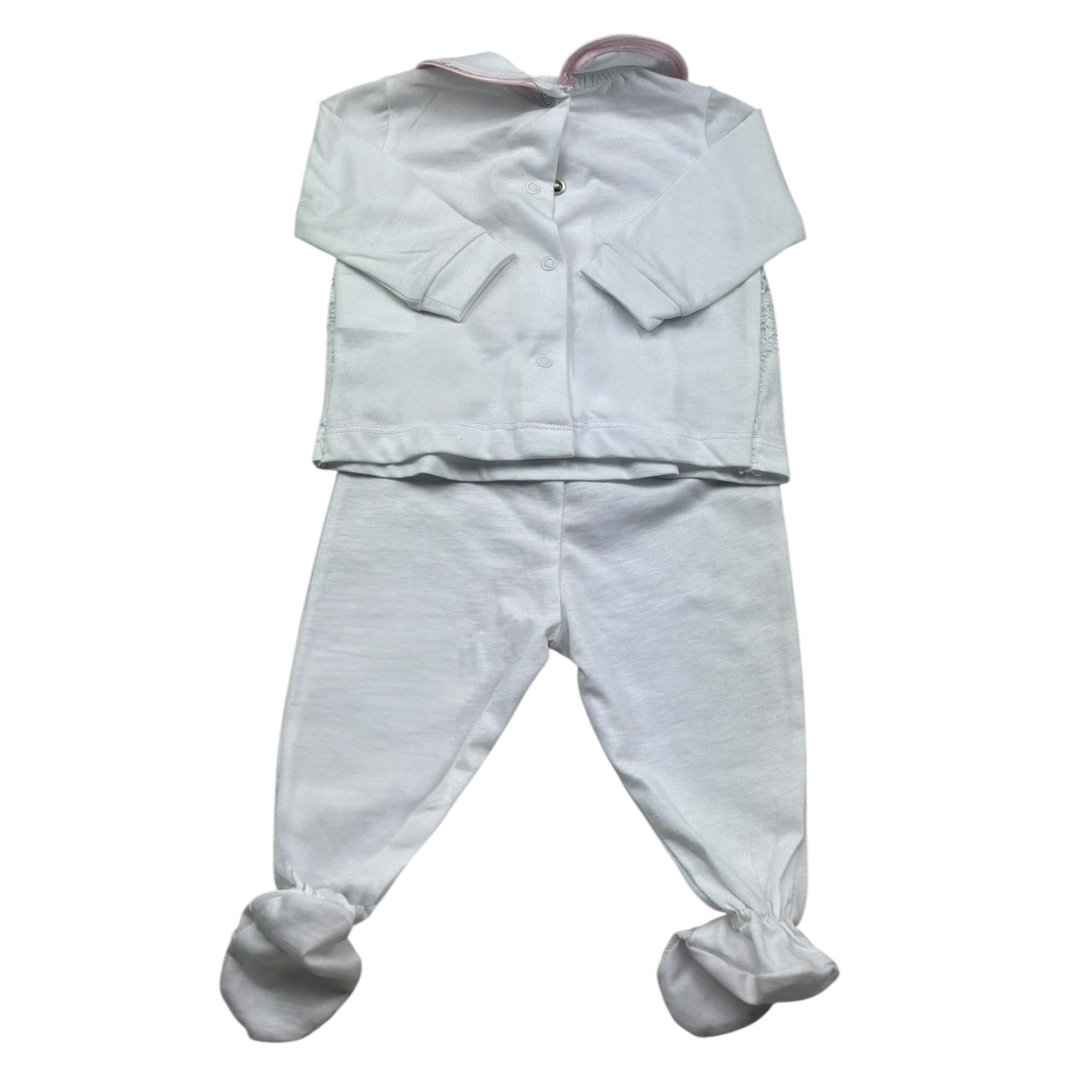 Isabel & Martinez Completo 2 Pezzi Shirt-Ghettina Tinta Unita per Neonata IM25N436 BIANCO ISABEL & MARTINEZ 