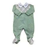 Isabel & Martinez Tutina Manical Unga Tinta Unita con Colletto per Neonato IM25N471 VERDE ISABEL & MARTINEZ 