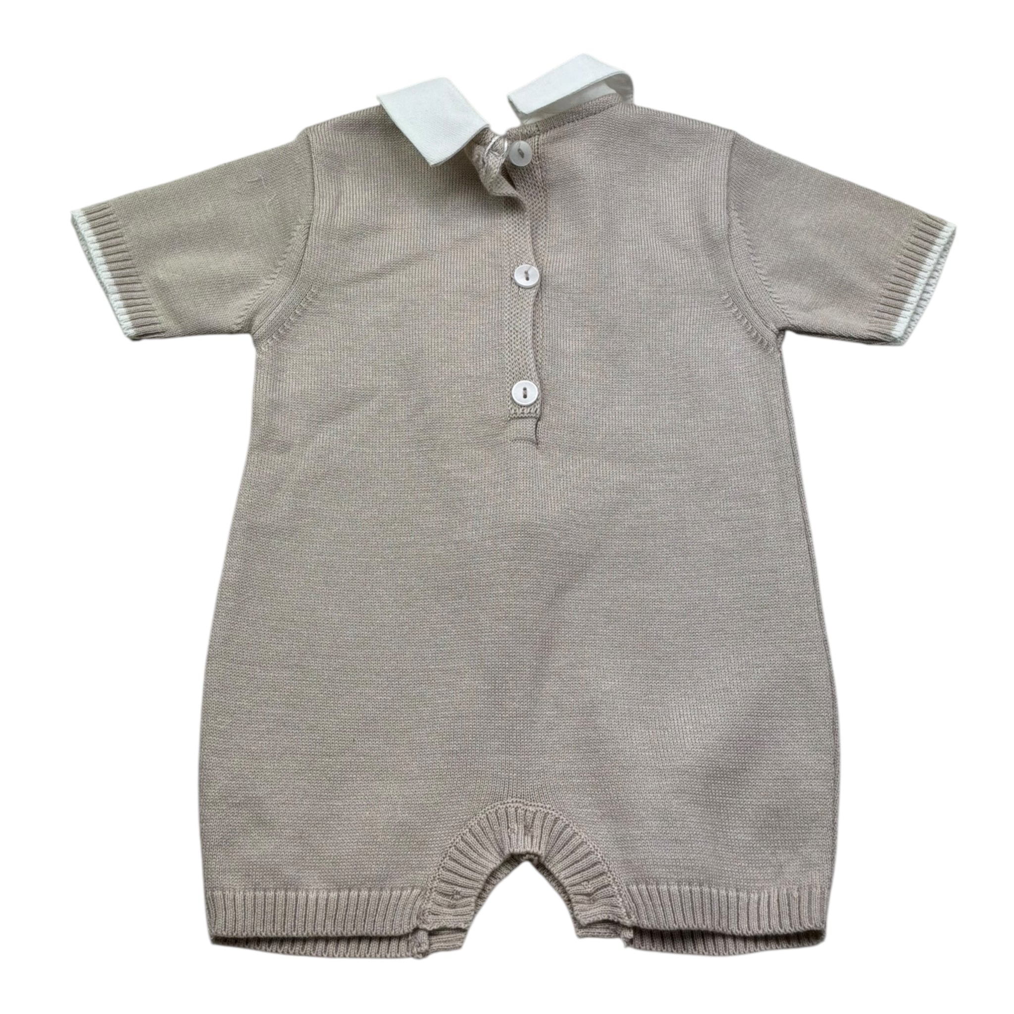 Isabel & Martinez Pagliaccetto Mezza Manica Tinta Unita con Colletto per Neonato IM25N538 BEIGE ISABEL & MARTINEZ 