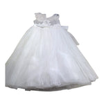 Isabel Couture Abito Tinta Unita con Tulle per Bambina IS43048S BIANCO ISABEL COUTURE 