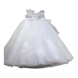 Isabel Couture Abito Tinta Unita con Tulle per Bambina IS43048S BIANCO ISABEL COUTURE 
