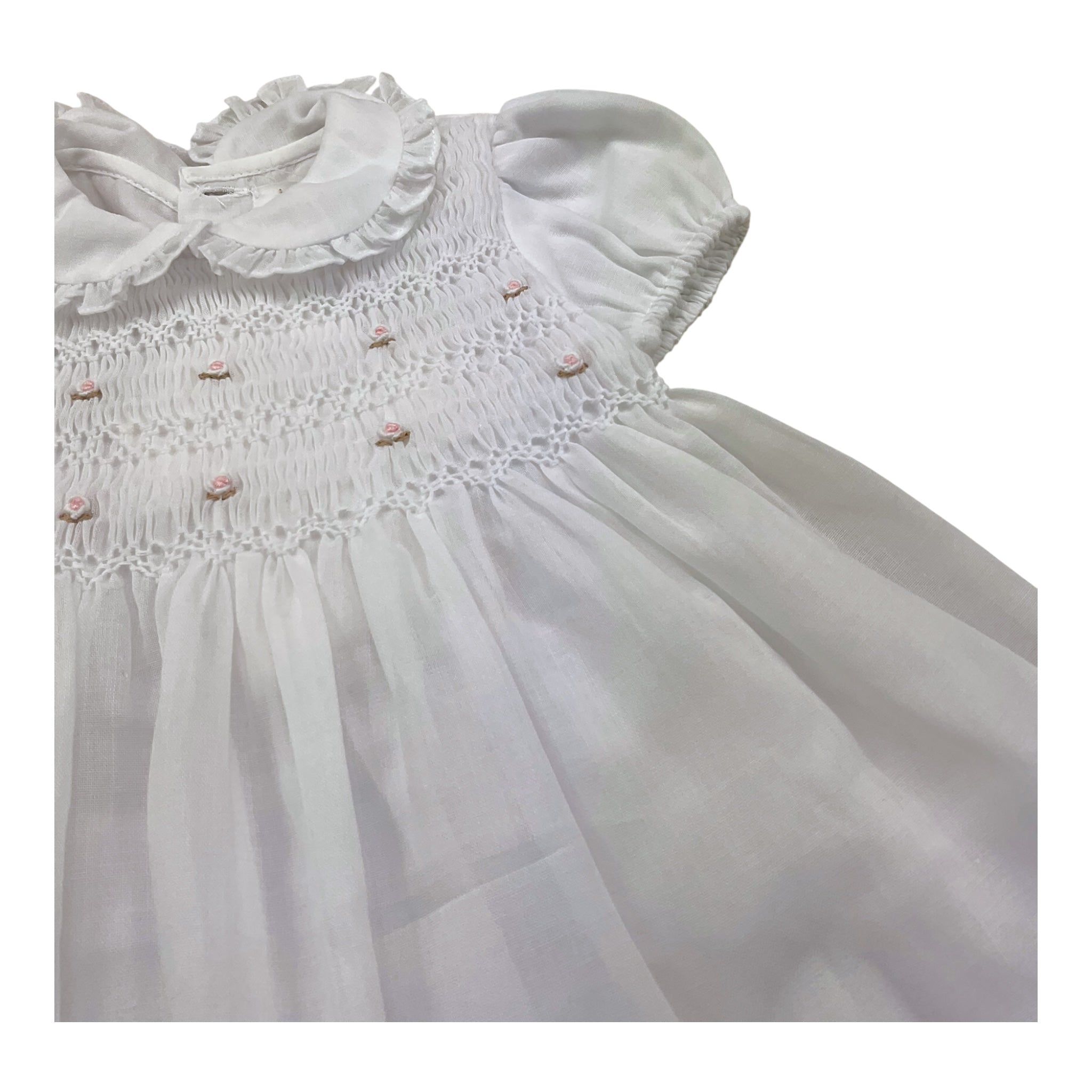 Isi Baby Set Abito Tinta Unita Mezza Manica con Applicazioni-Coulotte per Neonata S23I122VECH BIANCO ISI BABY 