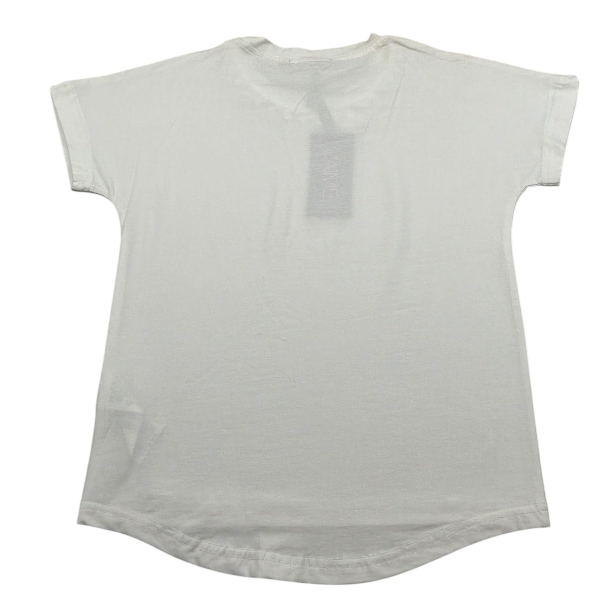 J'Aime' T-Shirt Girocollo tinta unita con Applicazioni Panna per Bambina 5036G PANNA J'AIME' 