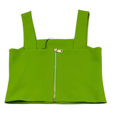 Janice Top Tinta Unita con Zip Retro per Bambina JN508R VERDE JANICE 