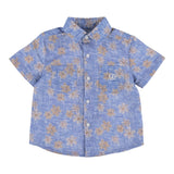 Jeckerson Camicia Mezza Manica Tinta Unita con Stampa per Neonato JN3424 AZZURRO JECKERSON 