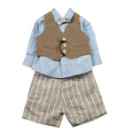 Jeckerson Completo 4 Pezzi Gilet-Camicia-Pantalone-Papillon per Neonato JN4060 BEIGE JECKERSON 
