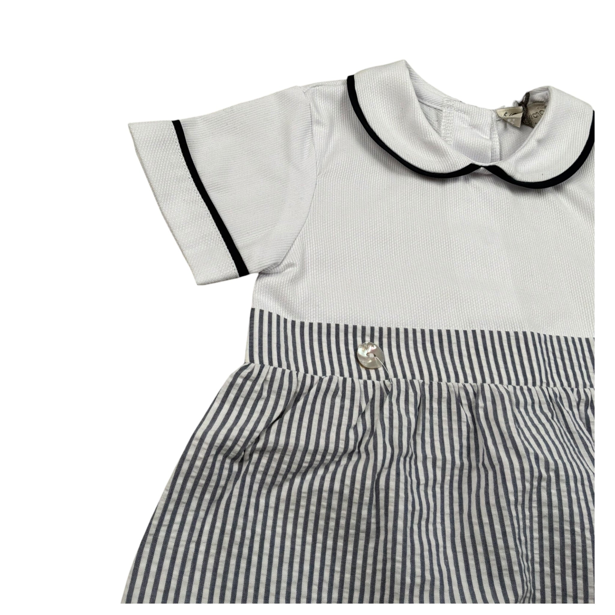 J.O. Milano Pagliaccetto Mezza Mania Fantasia A Righe Bianco per Neonato 571B1 BIANCO J.O. MILANO 
