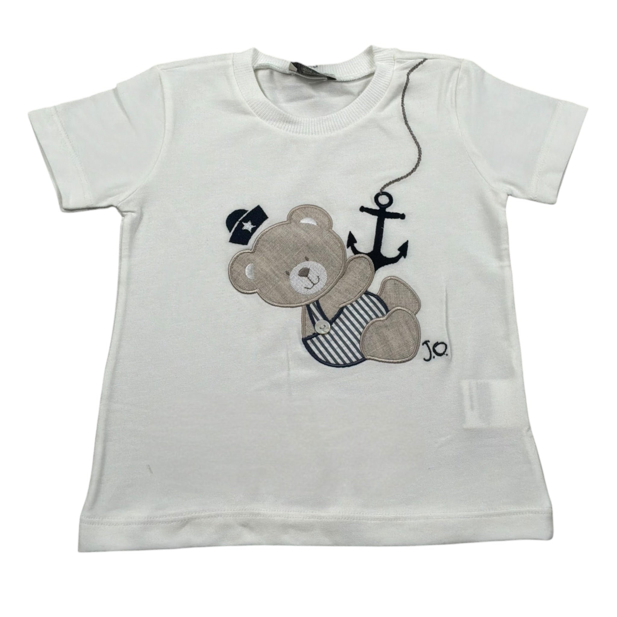J.O. Milano T-Shirt Girocollo tinta unita con Stampa Panna per Neonato 576B3 PANNA J.O. MILANO 