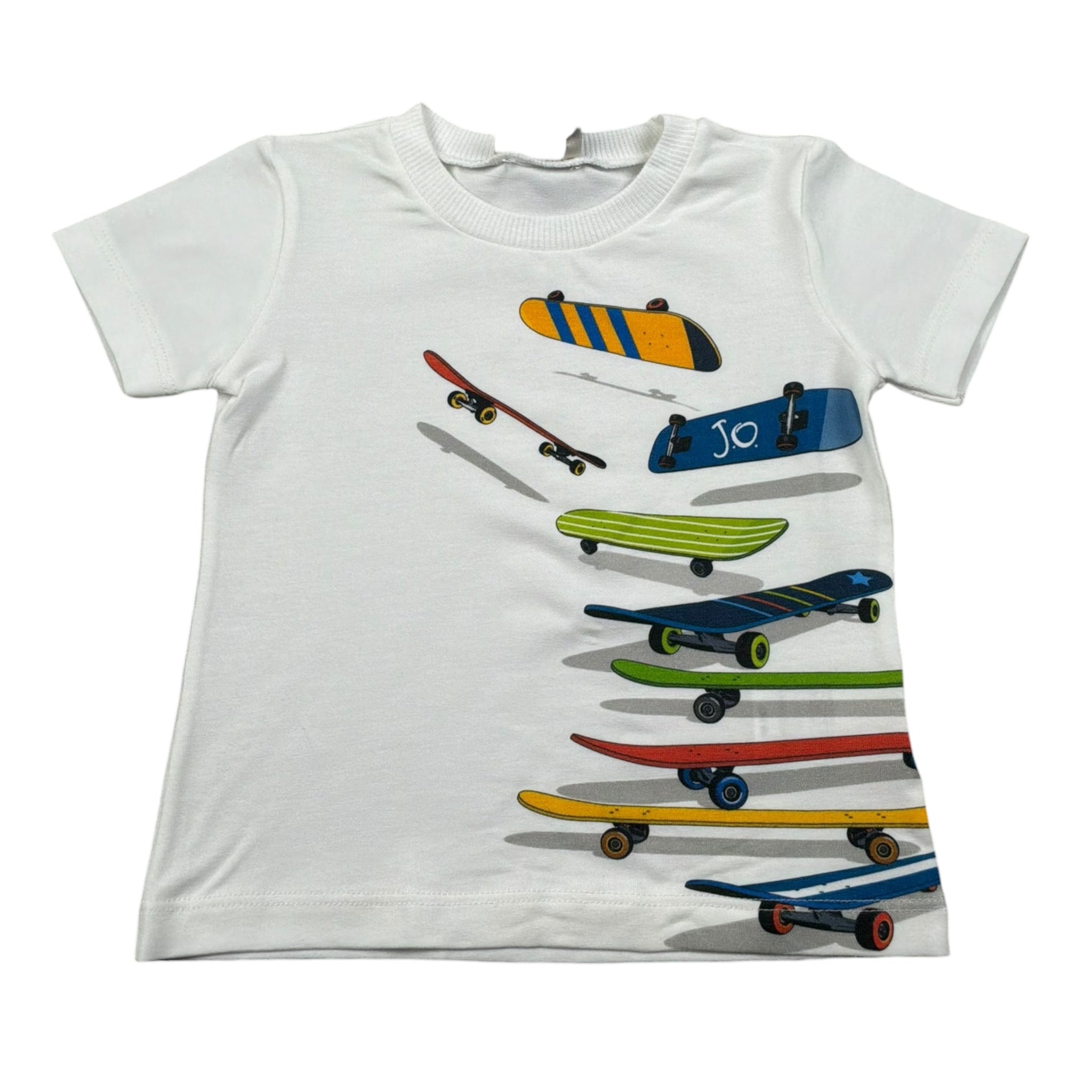 J.O. Milano T-Shirt Girocollo Tinta Unita con Stampe per Neonato 576N3 BIANCO J.O. MILANO 